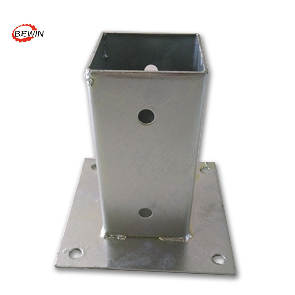 Adjustable Galvanized Fence Post Holders with Plate