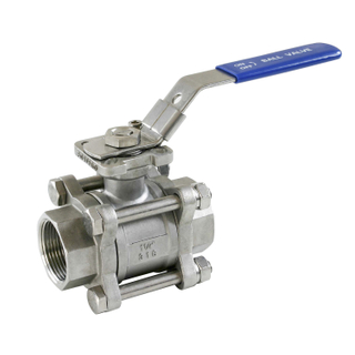 3PC BALL VALVE THREADED ENDS WITH ISO5211 MOUNTING PAD